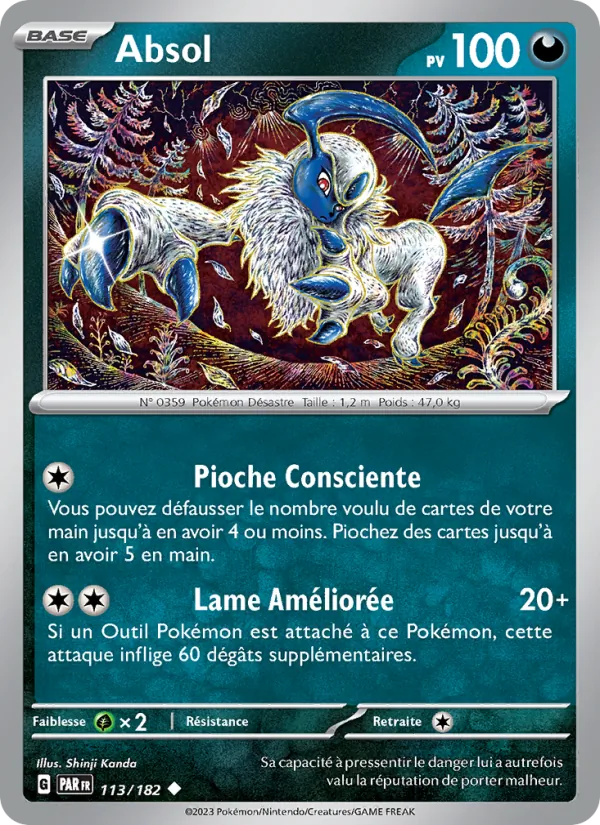 Carte Pokémon Absol de l'extension Faille Paradoxe