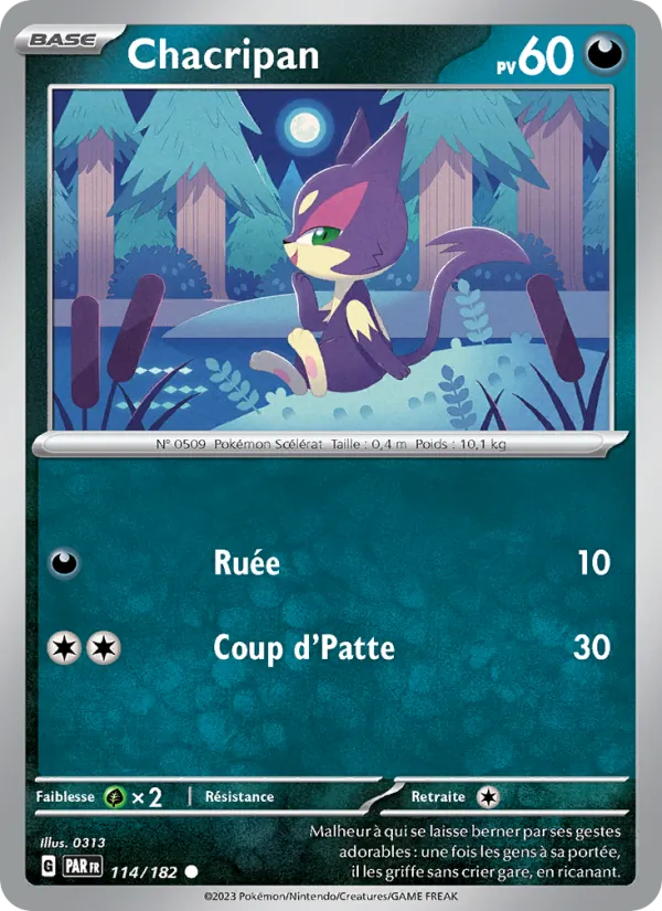 Carte Pokémon Chacripan de l'extension Faille Paradoxe