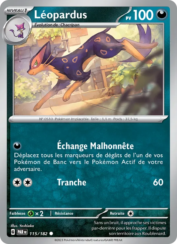 Carte Pokémon Léopardus de l'extension Faille Paradoxe
