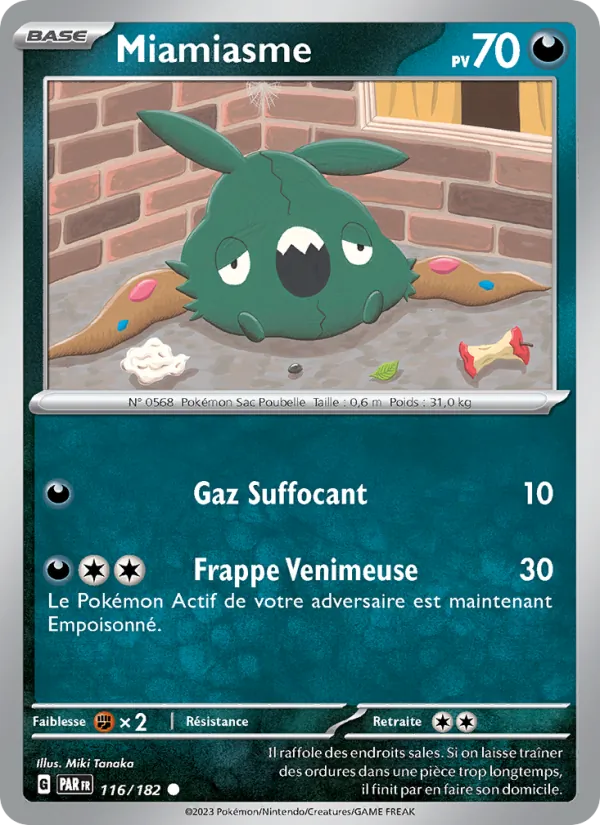 Carte Pokémon Miamiasme de l'extension Faille Paradoxe