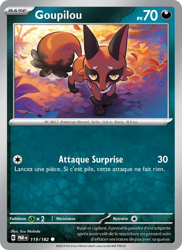 Carte Pokémon Goupilou de l'extension Faille Paradoxe