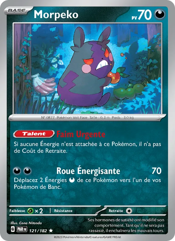 Carte Pokémon Morpeko de l'extension Faille Paradoxe