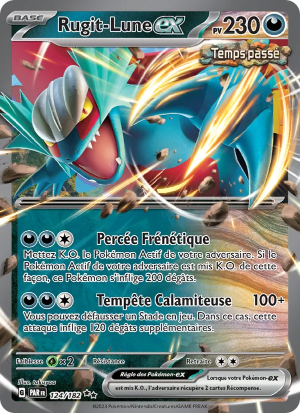 Carte Pokémon Rugit-Lune-ex de l'extension Faille Paradoxe