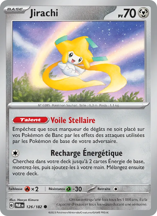 Carte Pokémon Jirachi de l'extension Faille Paradoxe