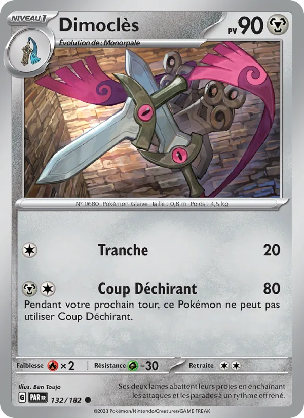 Carte Pokémon Dimoclès de l'extension Faille Paradoxe
