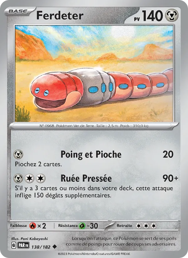 Carte Pokémon Ferdeter de l'extension Faille Paradoxe