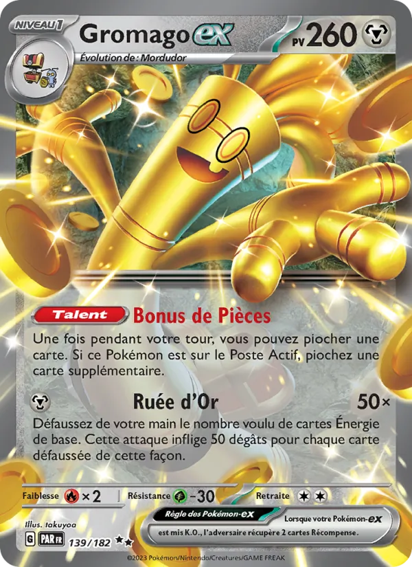 Carte Pokémon Gromago-ex de l'extension Faille Paradoxe