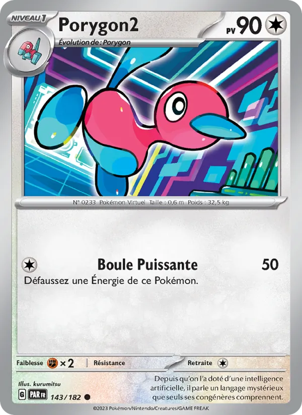 Carte Pokémon Porygon2 de l'extension Faille Paradoxe