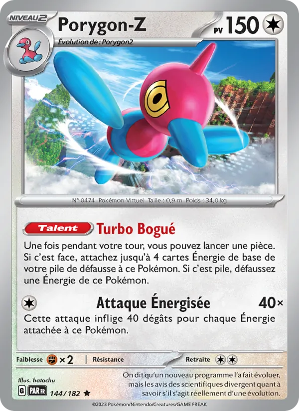 Carte Pokémon Porygon-Z de l'extension Faille Paradoxe