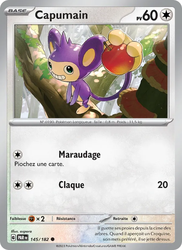 Carte Pokémon Capumain de l'extension Faille Paradoxe