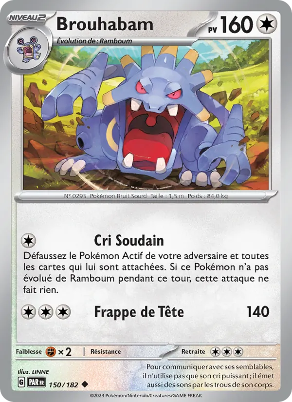 Carte Pokémon Brouhabam de l'extension Faille Paradoxe