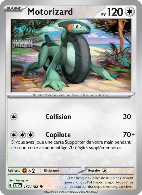 Carte Pokémon Motorizard de l'extension Faille Paradoxe