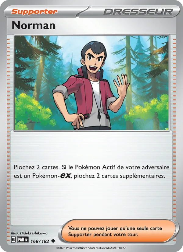 Carte Pokémon Norman de l'extension Faille Paradoxe