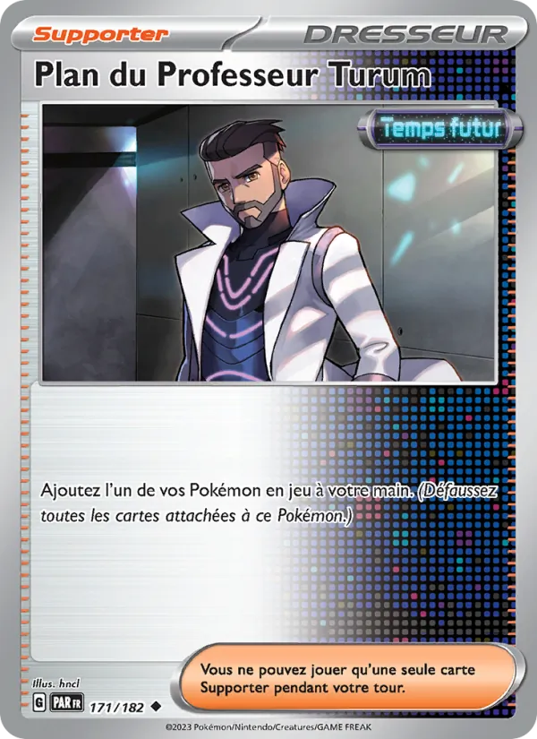 Carte Pokémon Plan du Professeur Turum de l'extension Faille Paradoxe