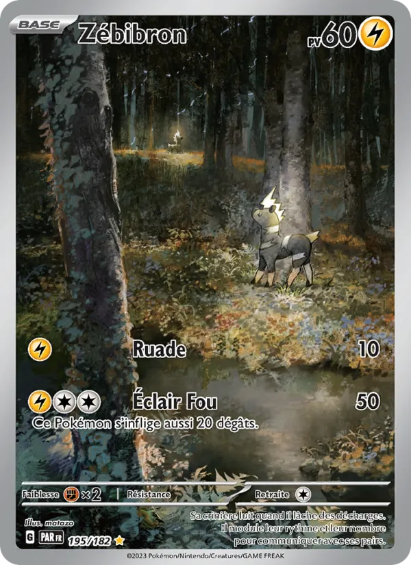 Carte Pokémon Zébibron de l'extension Faille Paradoxe