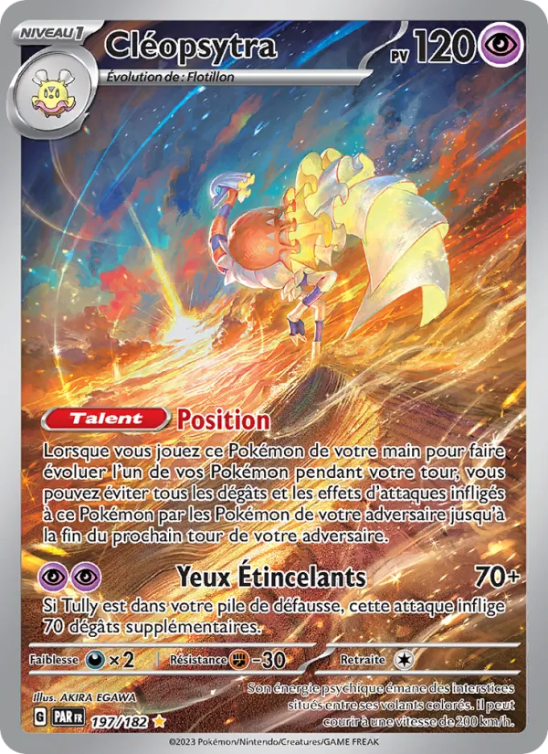 Carte Pokémon Cléopsytra de l'extension Faille Paradoxe
