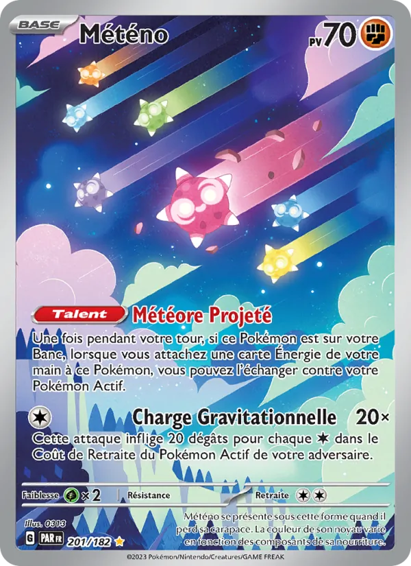 Carte Pokémon Météno de l'extension Faille Paradoxe