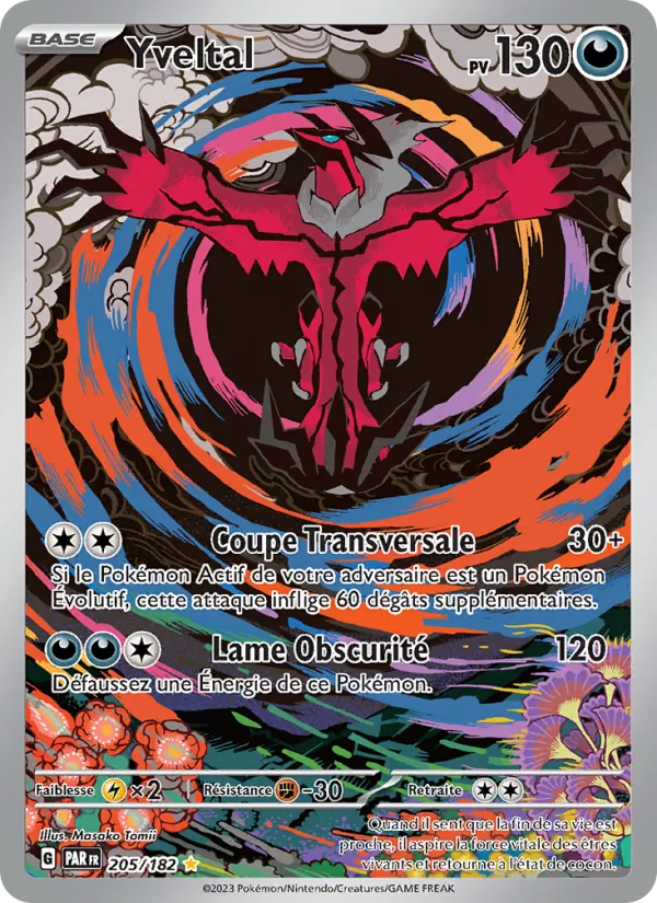 Carte Pokémon Yveltal de l'extension Faille Paradoxe