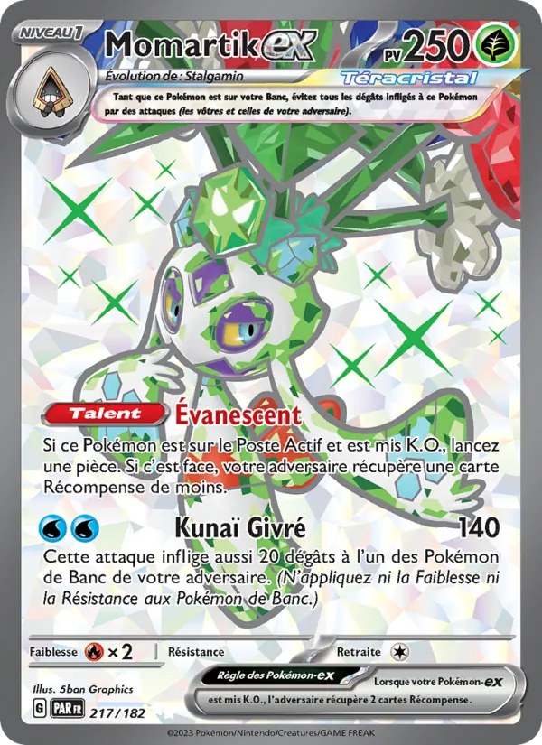 Carte Pokémon Momartik-ex de l'extension Faille Paradoxe