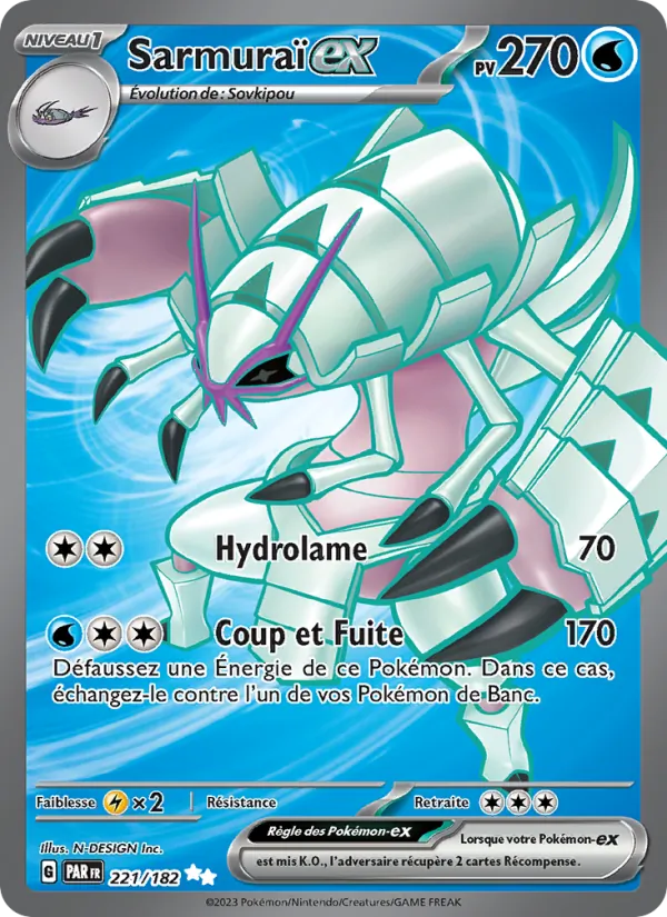 Carte Pokémon Sarmuraï-ex de l'extension Faille Paradoxe
