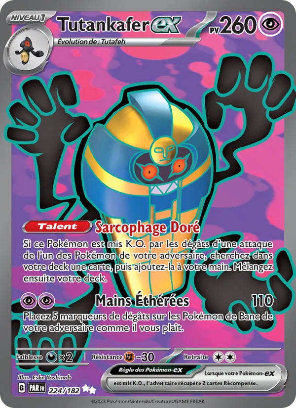 Carte Pokémon Tutankafer-ex de l'extension Faille Paradoxe