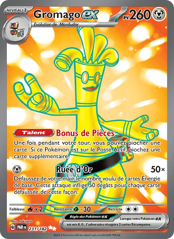 Carte Pokémon Gromago-ex de l'extension Faille Paradoxe