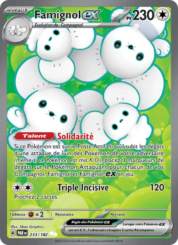 Carte Pokémon Famignol-ex de l'extension Faille Paradoxe
