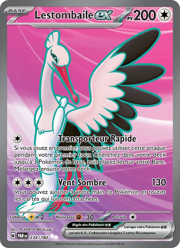 Carte Pokémon Lestombaile-ex de l'extension Faille Paradoxe
