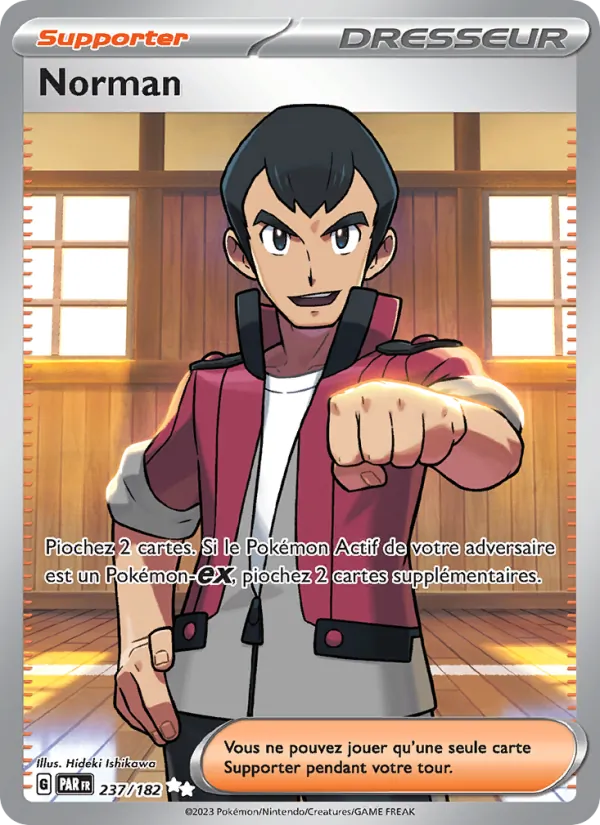 Carte Pokémon Norman de l'extension Faille Paradoxe
