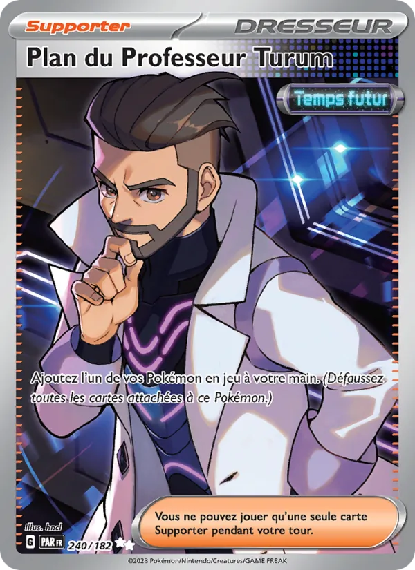 Carte Pokémon Plan du Professeur Turum de l'extension Faille Paradoxe