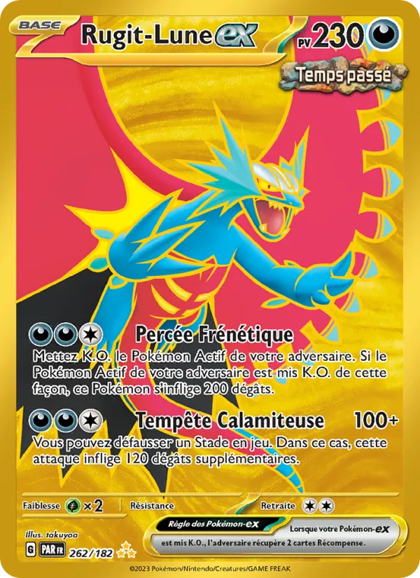 Carte Pokémon Rugit-Lune-ex de l'extension Faille Paradoxe