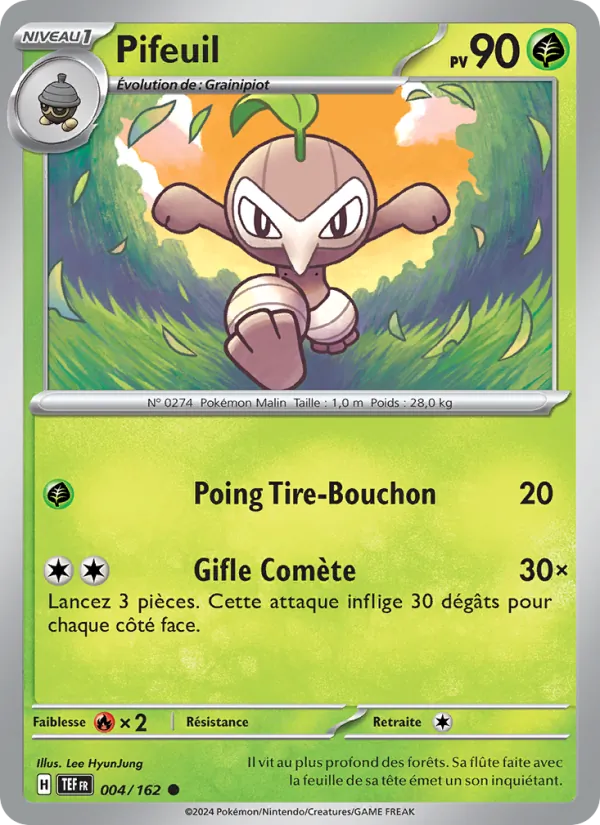 Carte Pokémon Pifeuil de l'extension Forces Temporelles