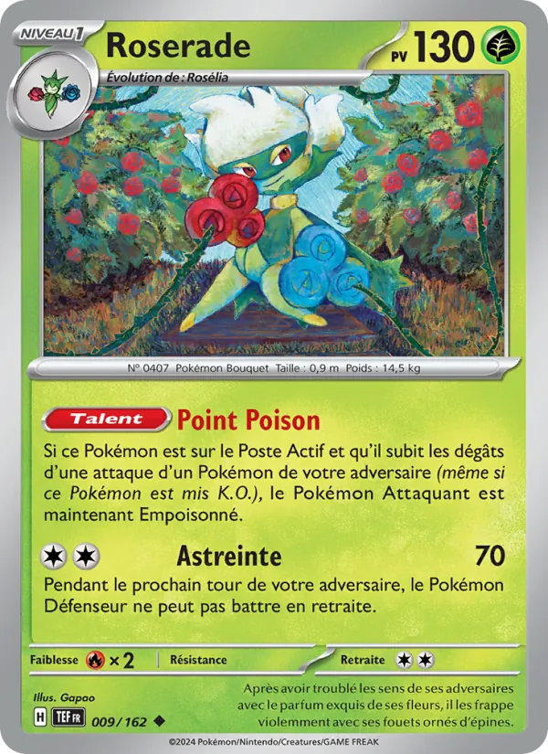 Carte Pokémon Roserade de l'extension Forces Temporelles