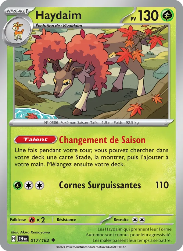 Carte Pokémon Haydaim de l'extension Forces Temporelles