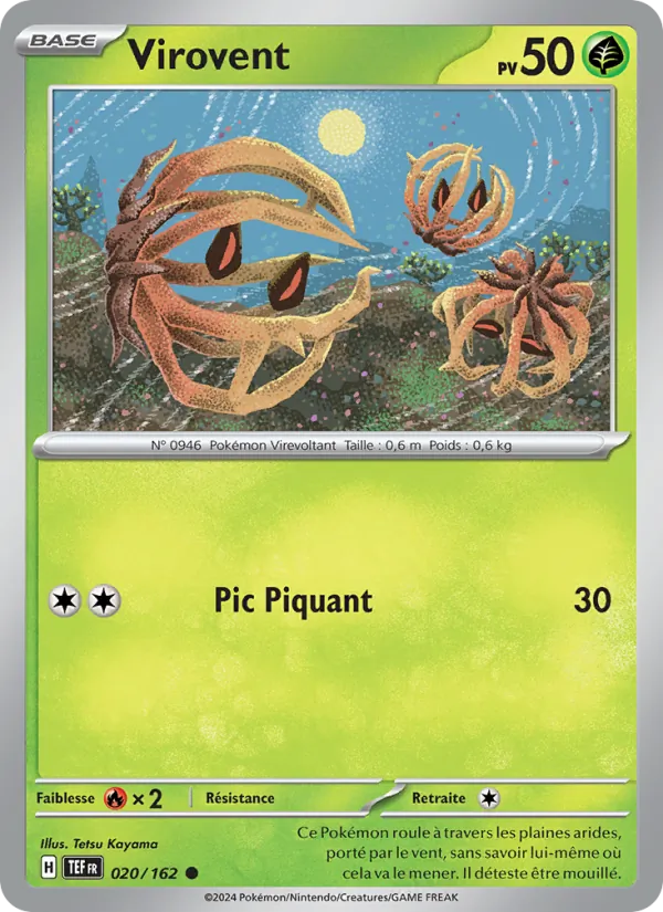 Carte Pokémon Virovent de l'extension Forces Temporelles