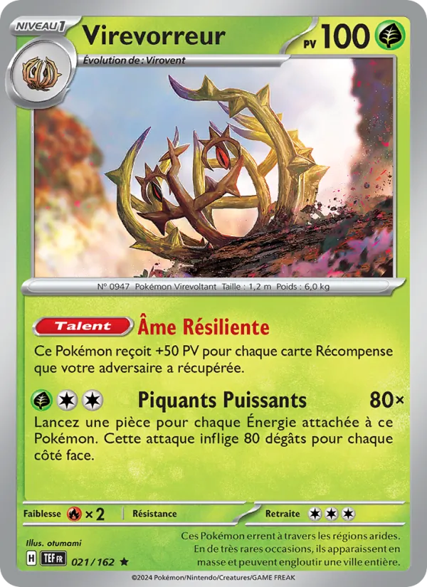 Carte Pokémon Virevorreur de l'extension Forces Temporelles