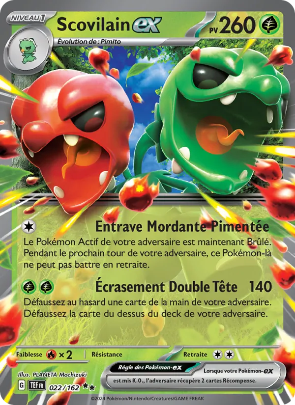 Carte Pokémon Scovilain-ex de l'extension Forces Temporelles
