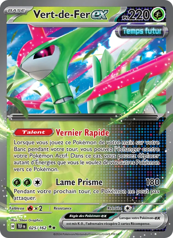 Carte Pokémon Vert-de-Fer-ex de l'extension Forces Temporelles
