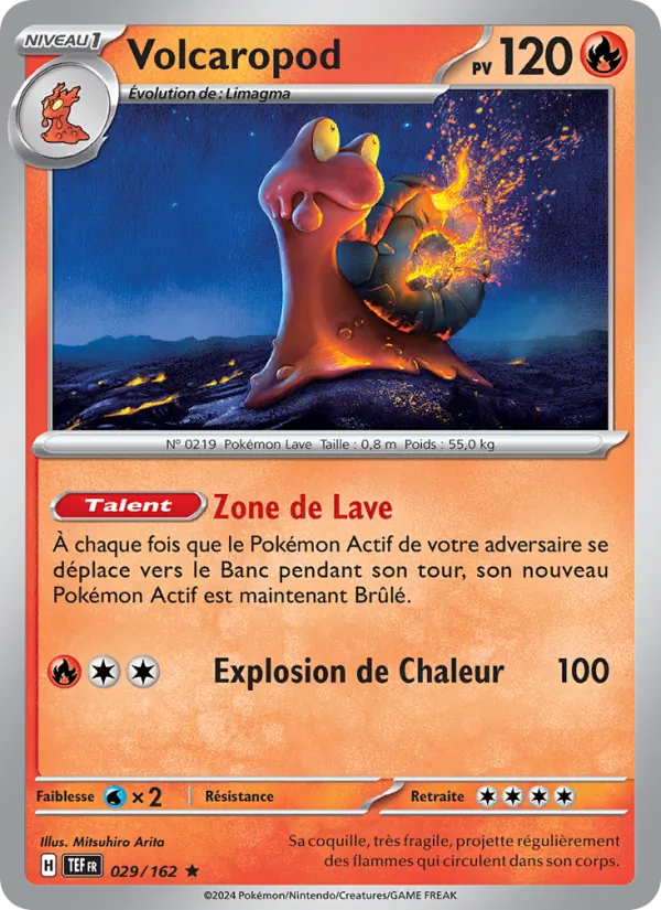Carte Pokémon Volcaropod de l'extension Forces Temporelles