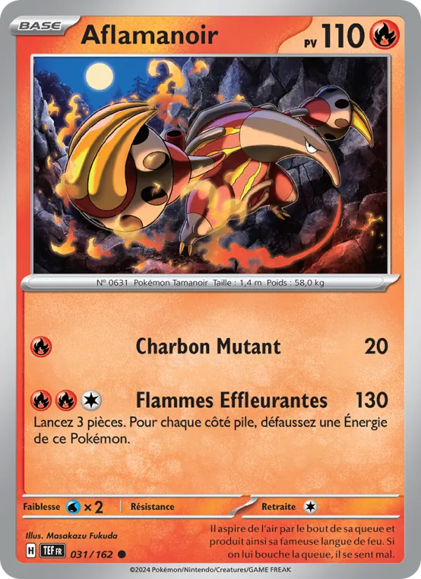 Carte Pokémon Aflamanoir de l'extension Forces Temporelles
