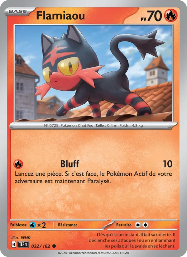 Carte Pokémon Flamiaou de l'extension Forces Temporelles