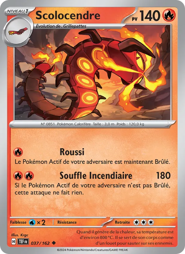 Carte Pokémon Scolocendre de l'extension Forces Temporelles