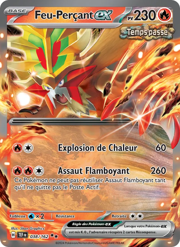 Carte Pokémon Feu-Perçant-ex de l'extension Forces Temporelles