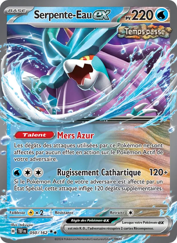 Carte Pokémon Serpente-Eau-ex de l'extension Forces Temporelles