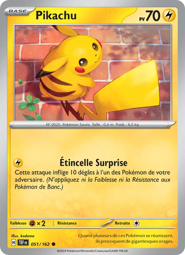 Carte Pokémon Pikachu de l'extension Forces Temporelles