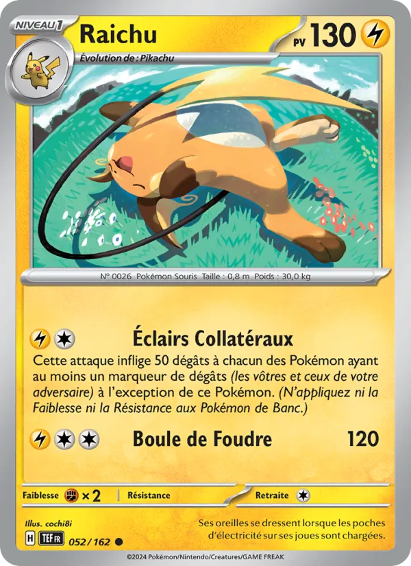 Carte Pokémon Raichu de l'extension Forces Temporelles