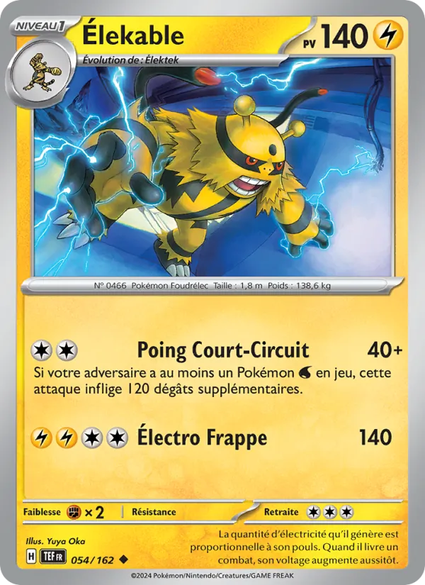 Carte Pokémon Élekable de l'extension Forces Temporelles