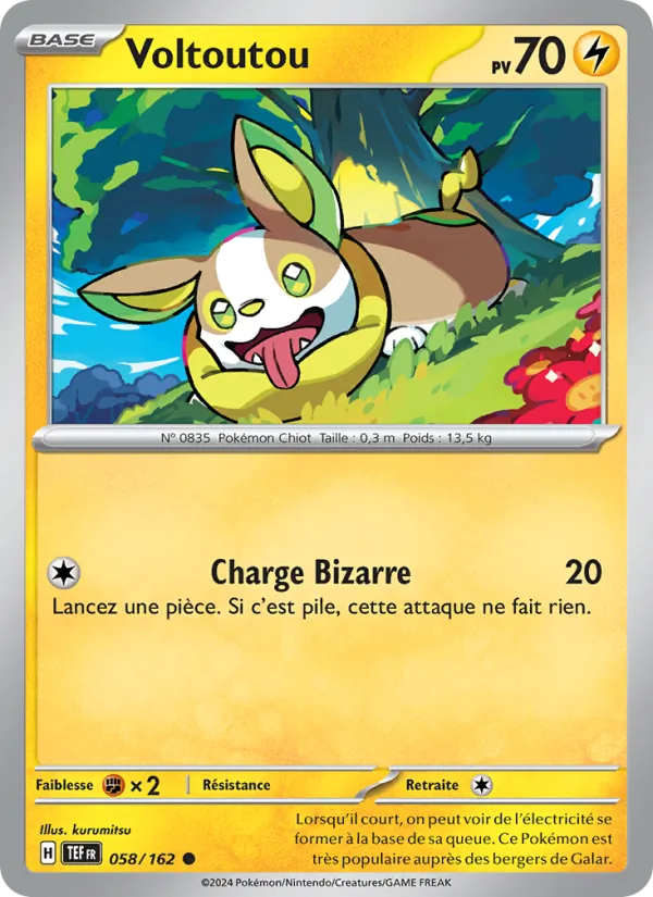 Carte Pokémon Voltoutou de l'extension Forces Temporelles