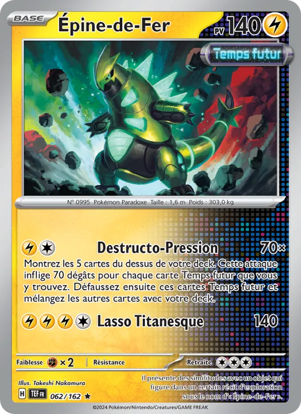 Carte Pokémon Épine-de-Fer de l'extension Forces Temporelles