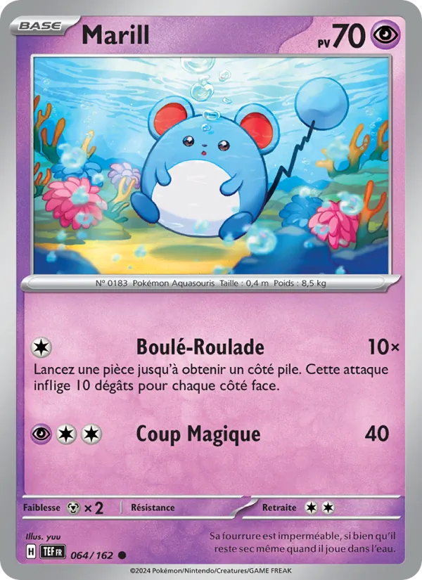 Carte Pokémon Marill de l'extension Forces Temporelles